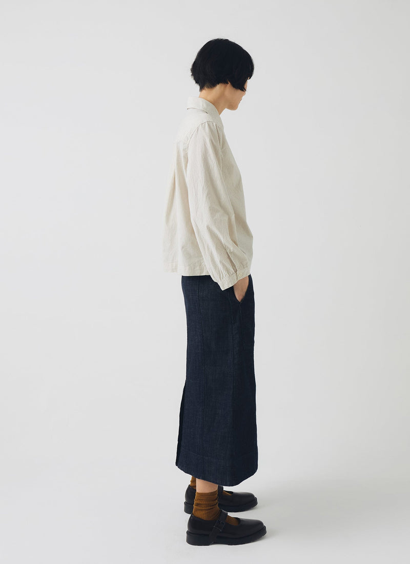 Patch Pocket Indigo Denim Skirt | Indigo