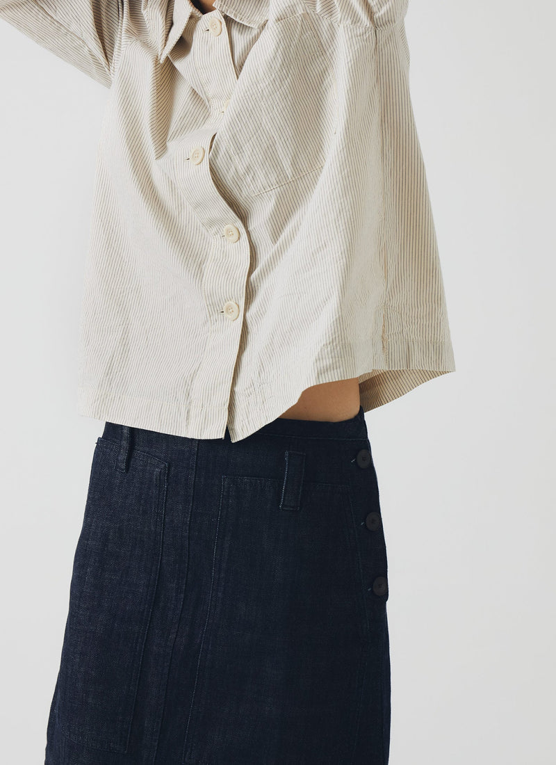 Patch Pocket Indigo Denim Skirt | Indigo