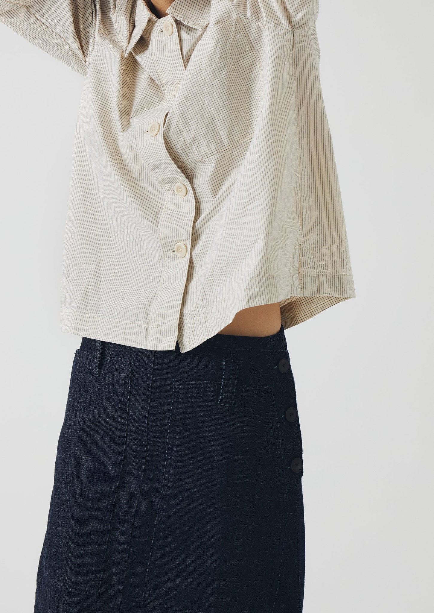 Patch Pocket Organic Indigo Denim Skirt | Indigo