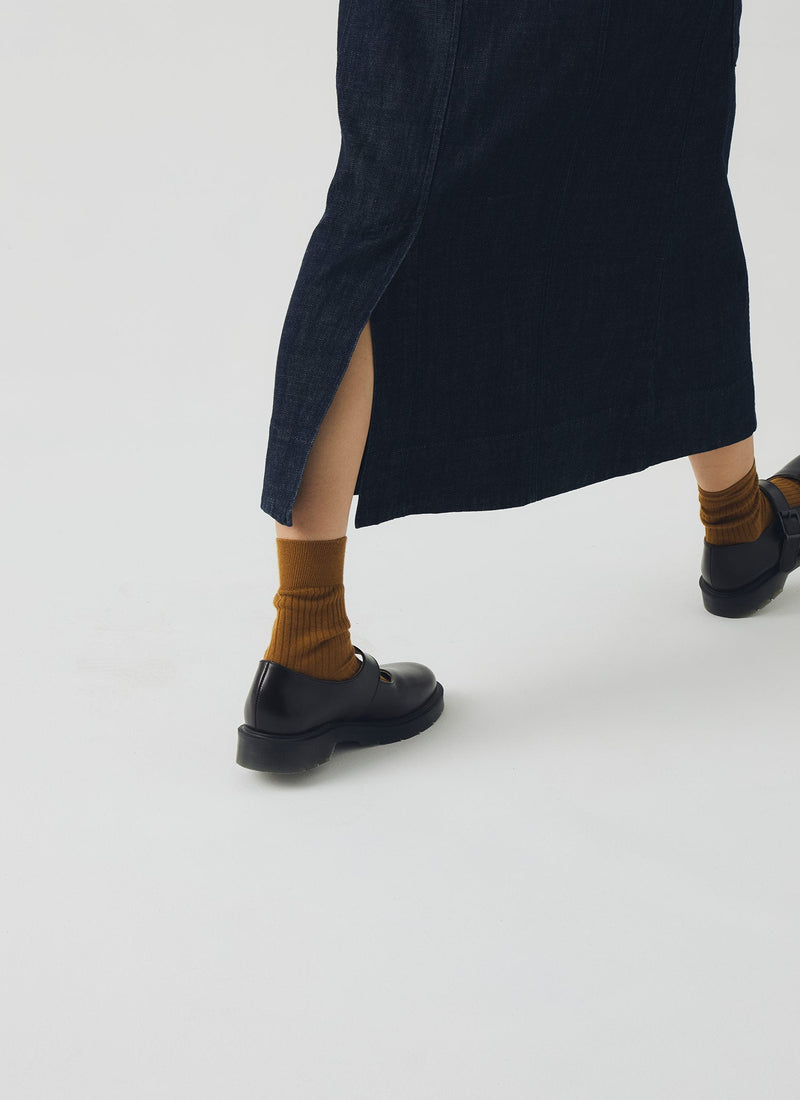 Patch Pocket Indigo Denim Skirt | Indigo