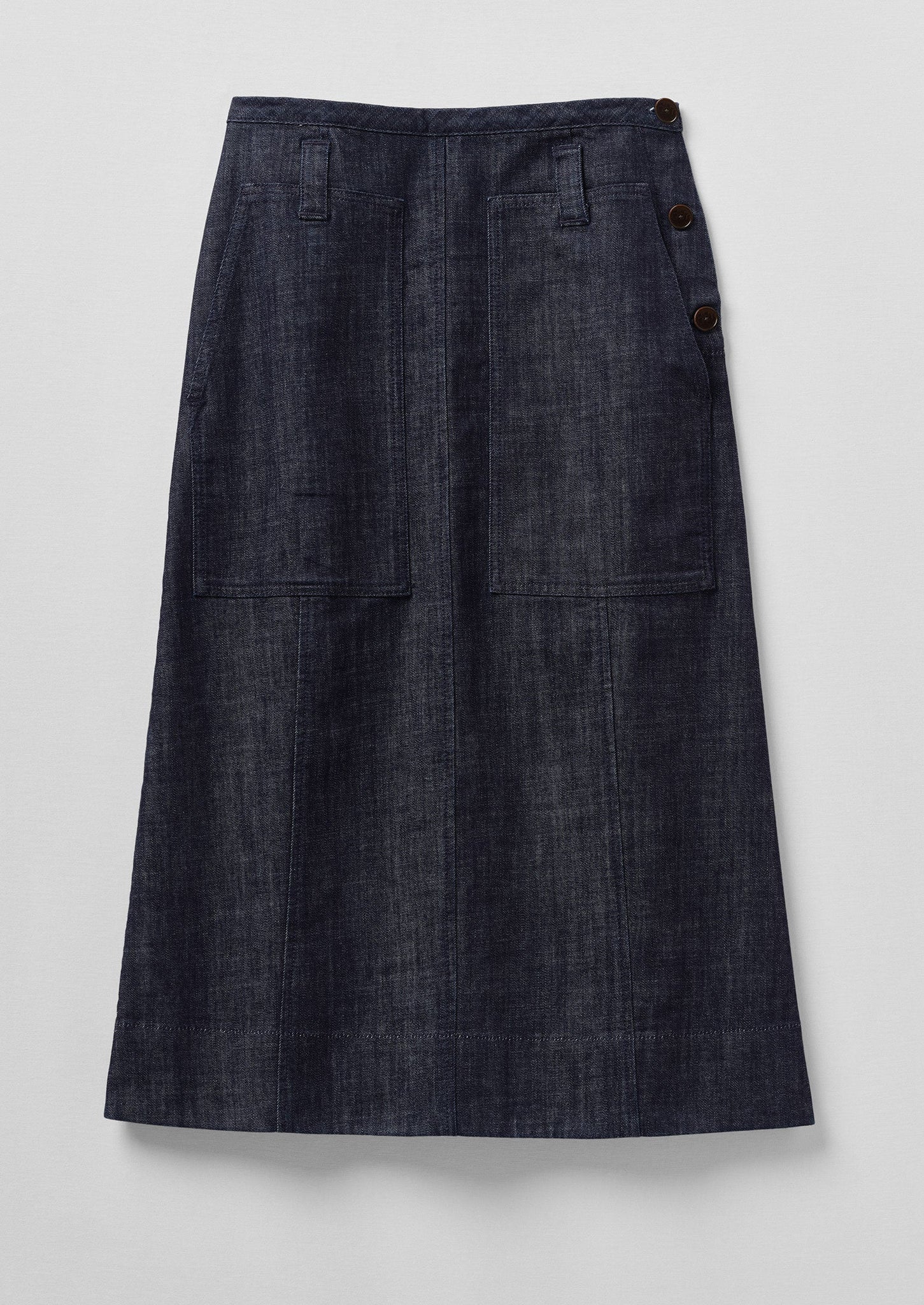 Patch Pocket Organic Indigo Denim Skirt | Indigo