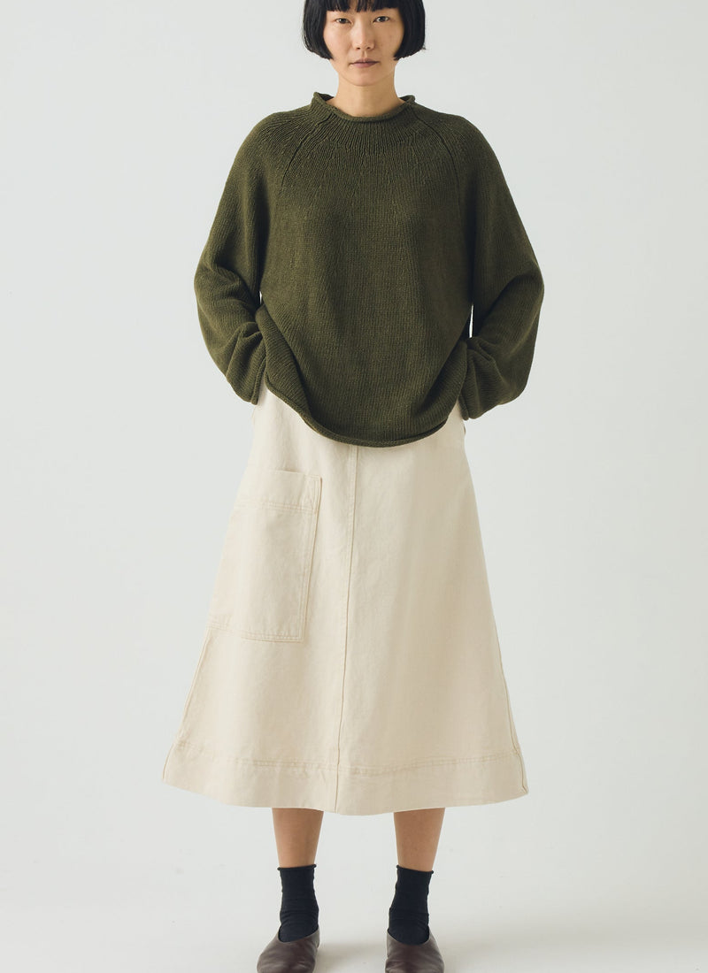 Denim Skirt | Ecru