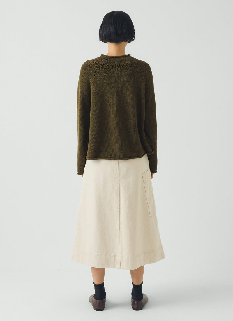 Denim Skirt | Ecru