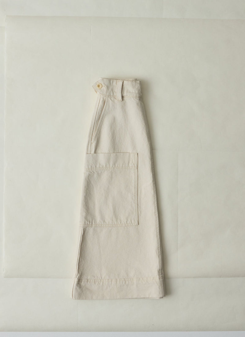 Denim Skirt | Ecru