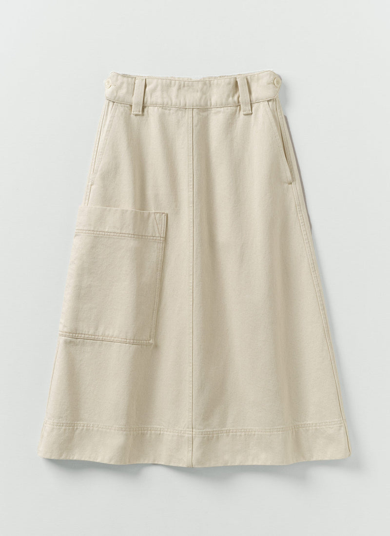Denim Skirt | Ecru