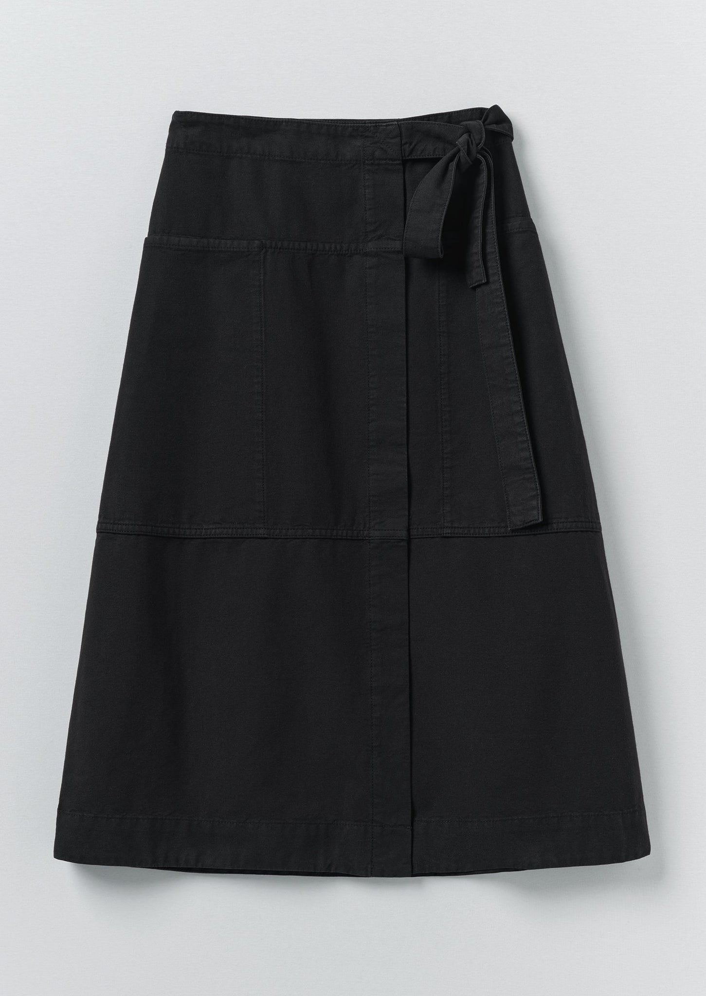 Apron Wrap Cotton Canvas Skirt | Slate