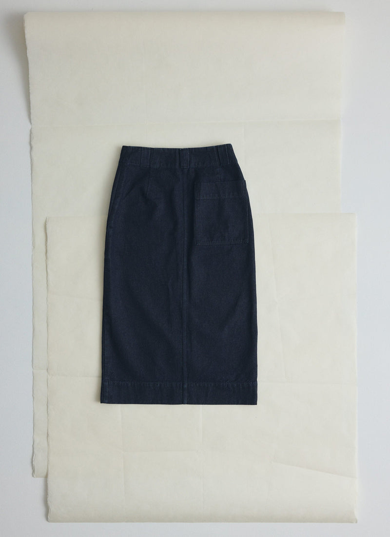 Straight Indigo Denim Skirt | Indigo