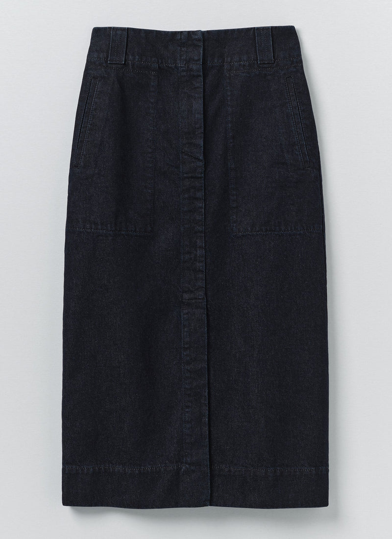 Straight Indigo Denim Skirt | Indigo