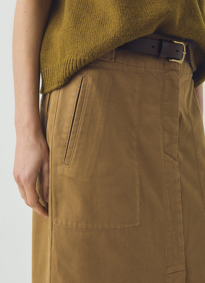 Straight Cotton Twill Skirt | Breen