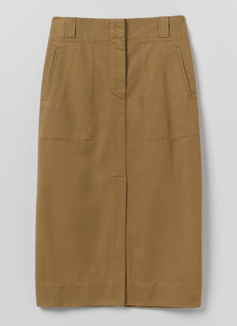 Straight Cotton Twill Skirt | Breen
