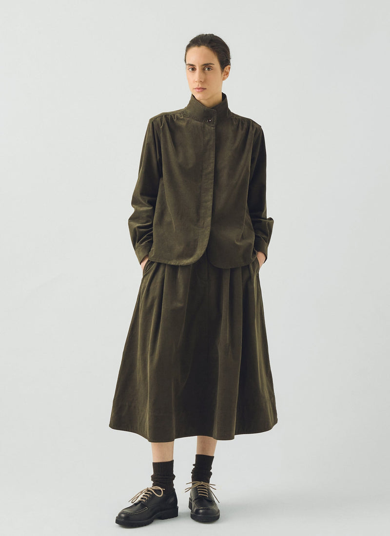 A Line Cotton Needlecord Skirt | Seaweed