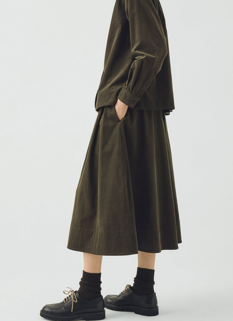 A Line Cotton Needlecord Skirt | Seaweed