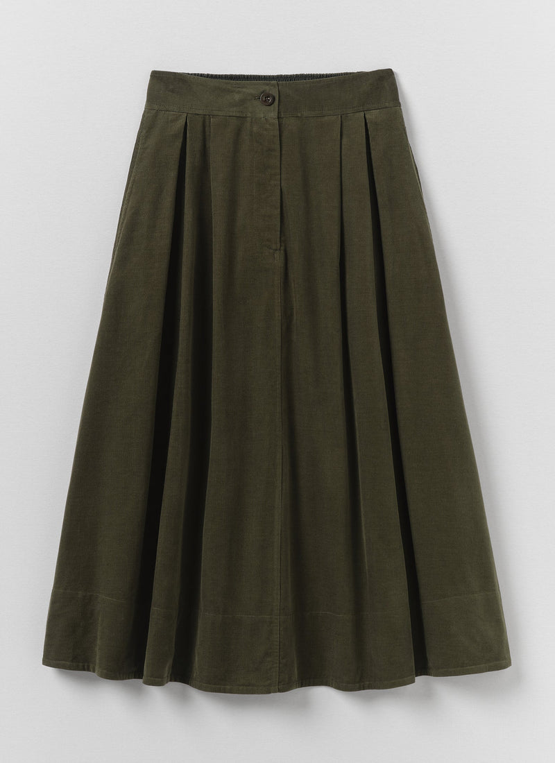A Line Cotton Needlecord Skirt | Seaweed