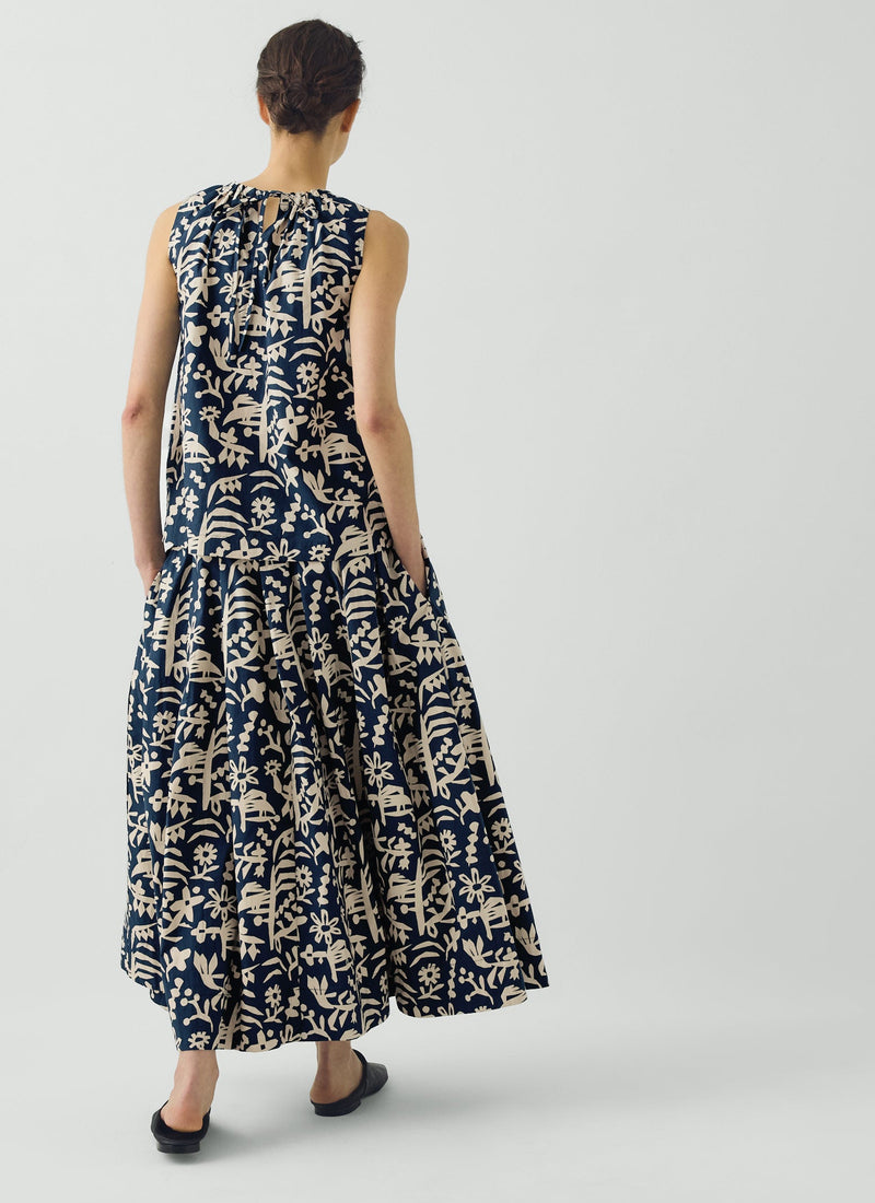 Emma Carlow Cut Out Print Cotton Skirt | Indigo Blue