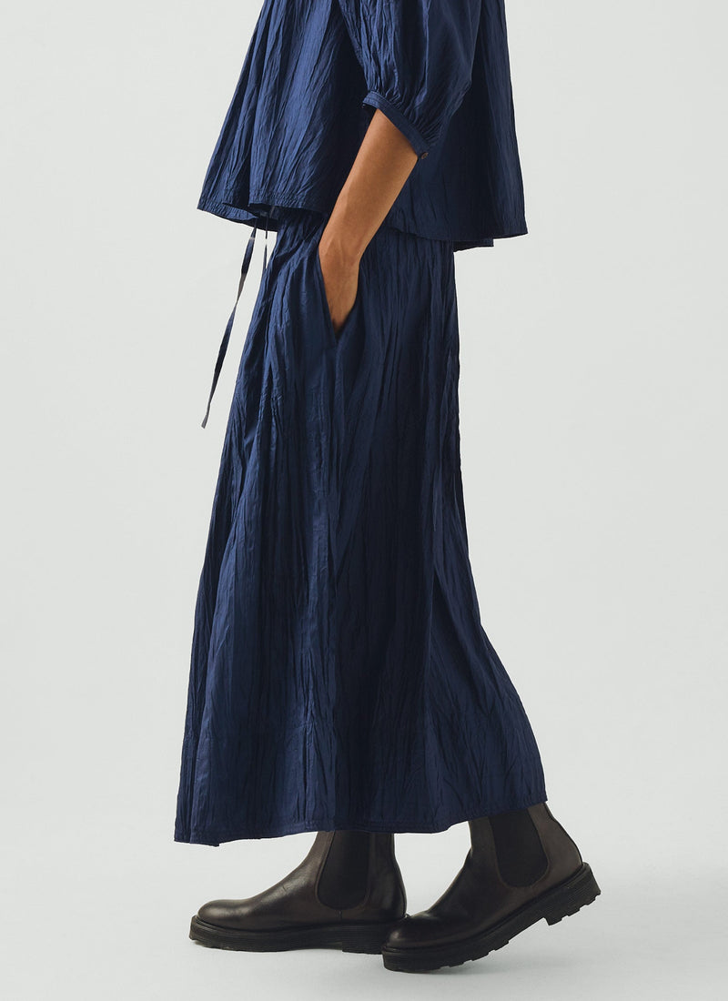 Silk Taffeta Skirt | Indigo Blue
