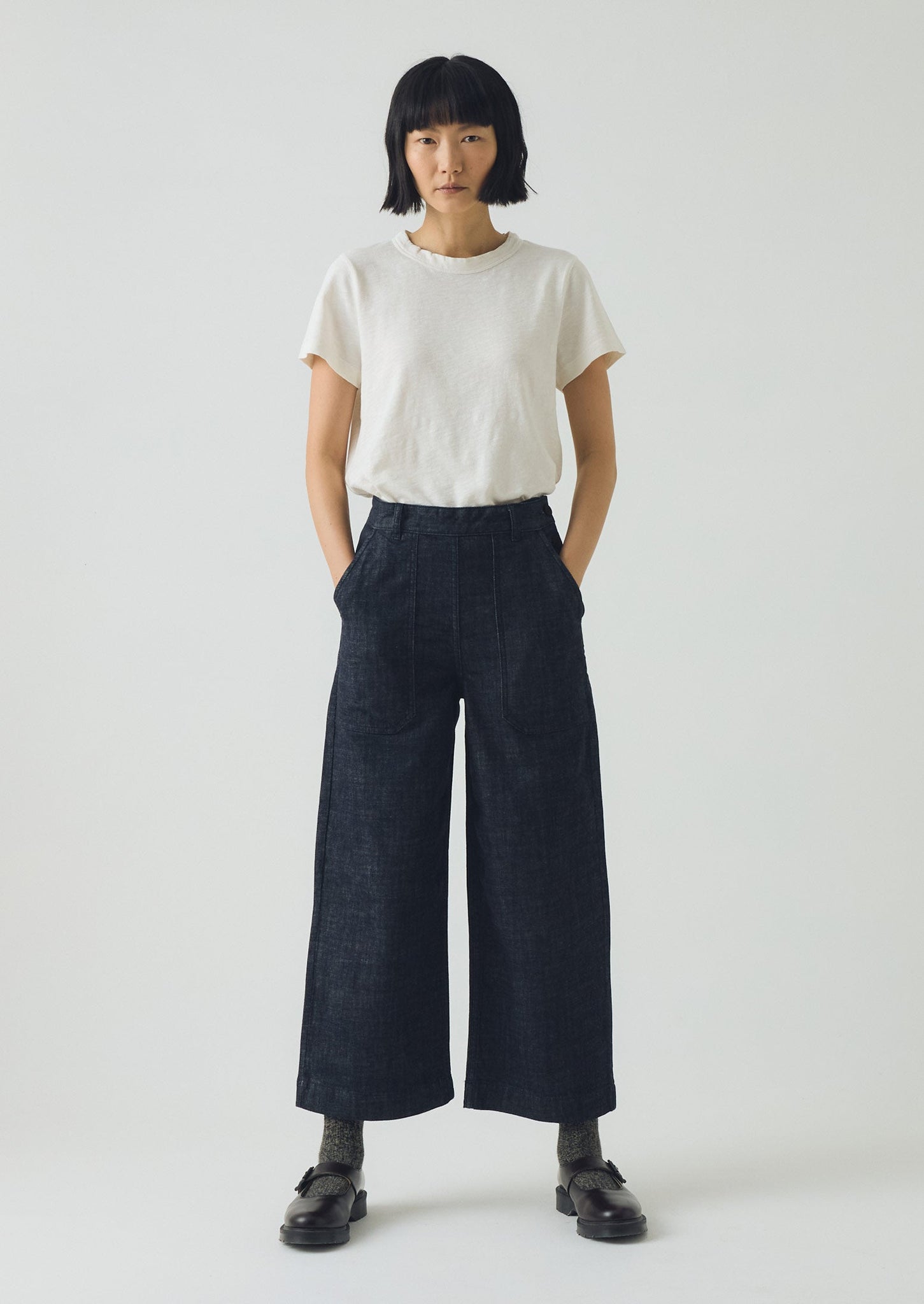 Annie Organic Denim Side Button Jeans | Indigo