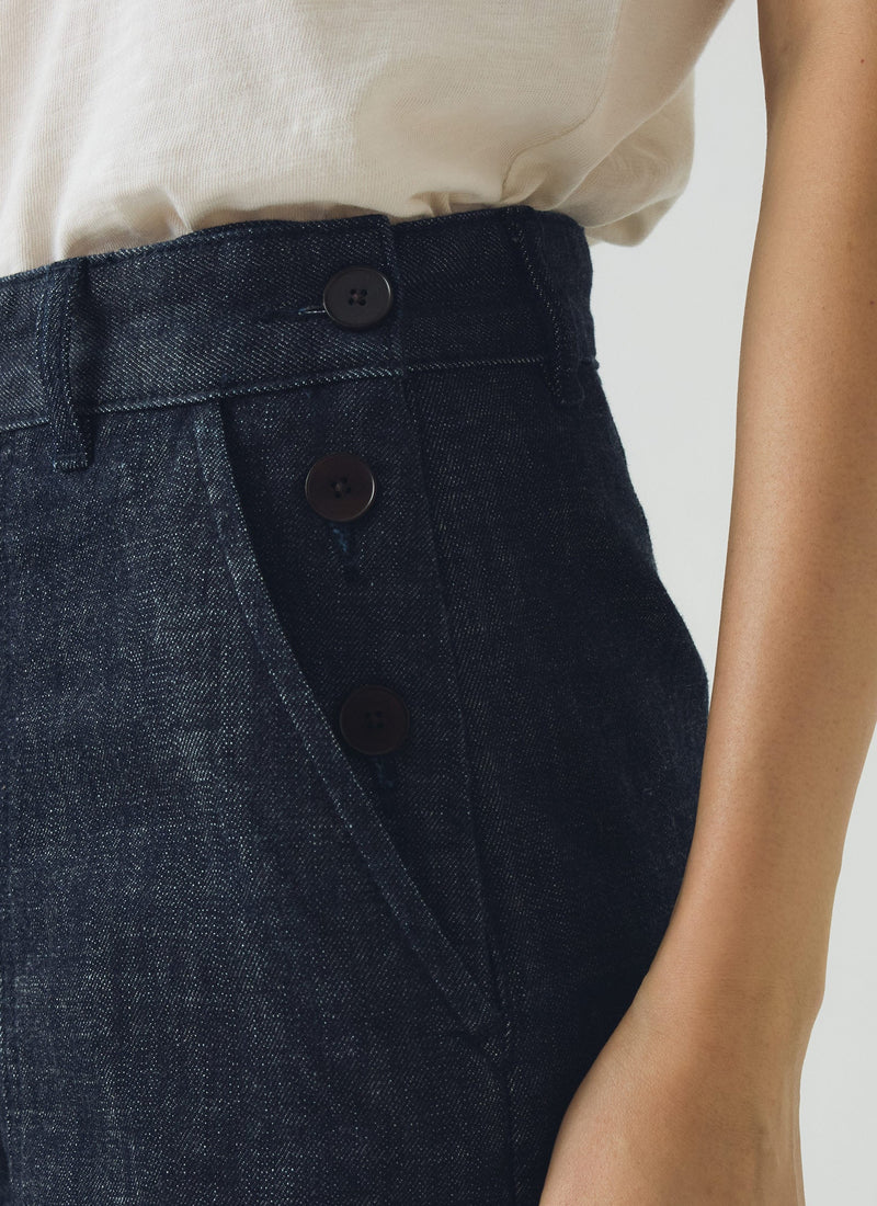 Annie Denim Side Button Jeans | Indigo