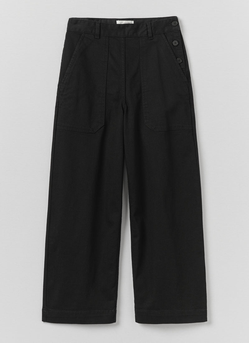 Annie Denim Side Button Jeans | Black