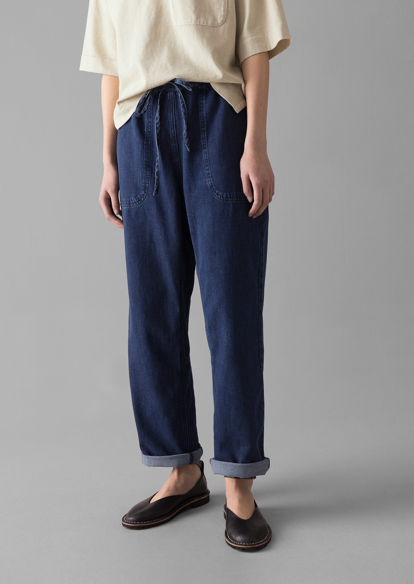 Suki Panelled Denim Trousers | Indigo