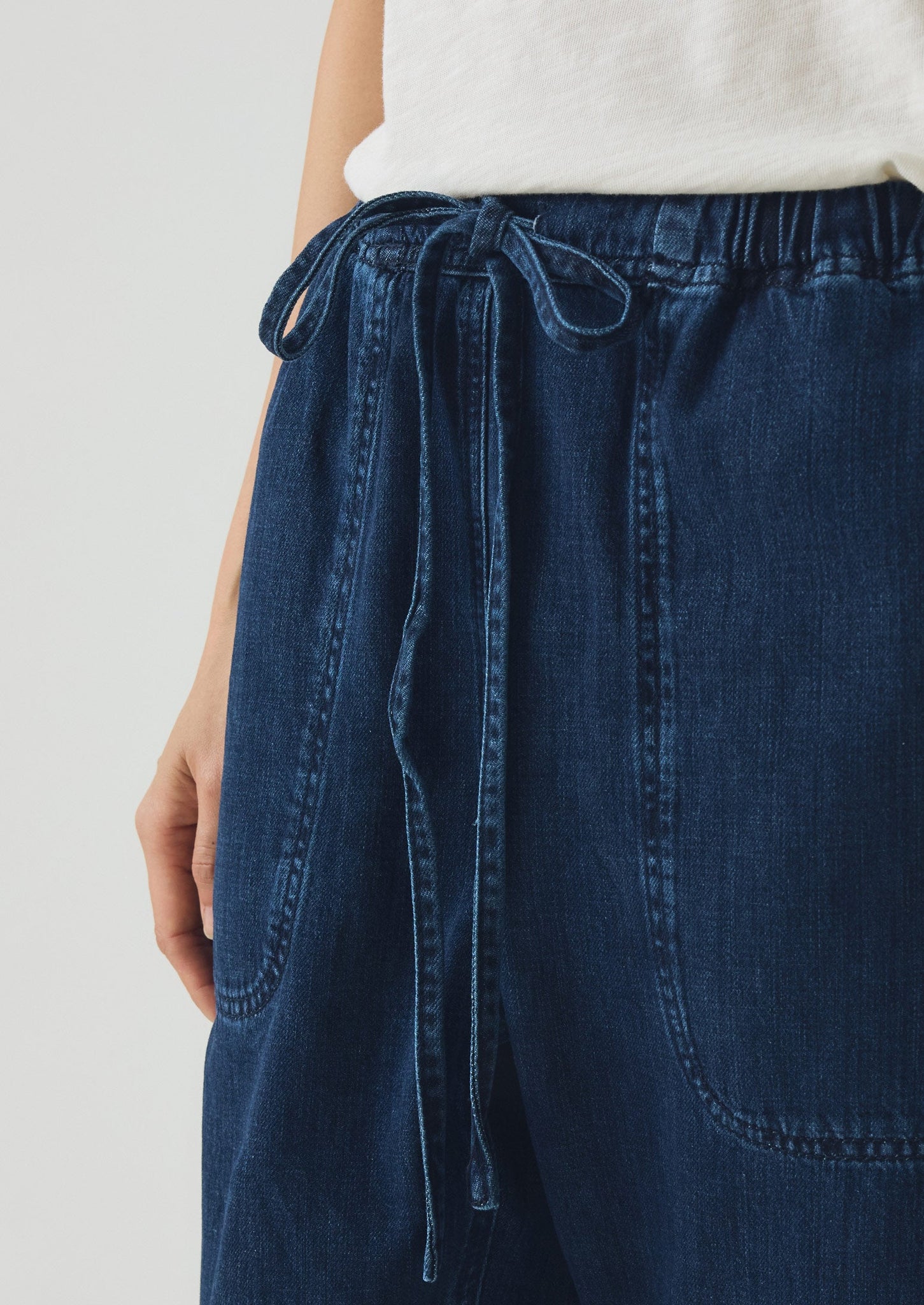 Suki Panelled Denim Trousers | Indigo