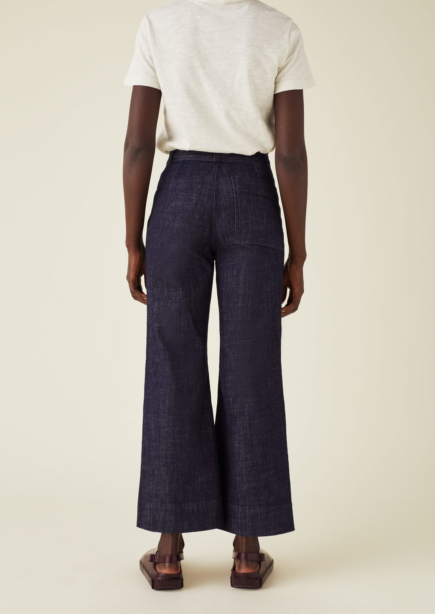 Kick Flare Organic Indigo Denim Trousers | Indigo