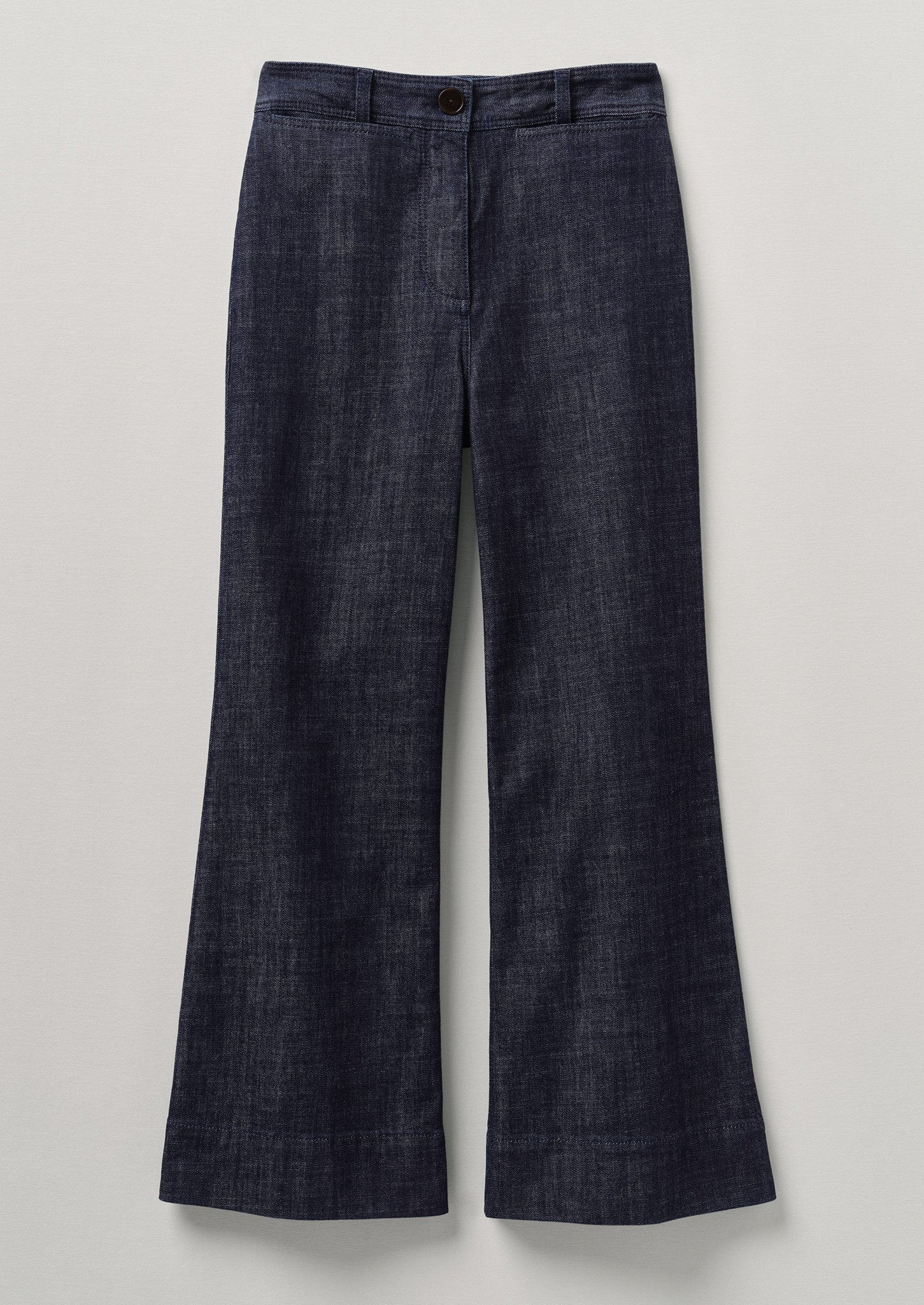 Kick Flare Organic Indigo Denim Trousers | Indigo