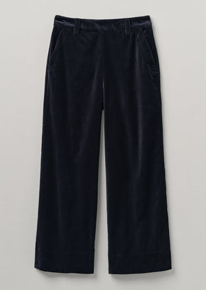 Kick Flare Cotton Velvet Trousers | Night