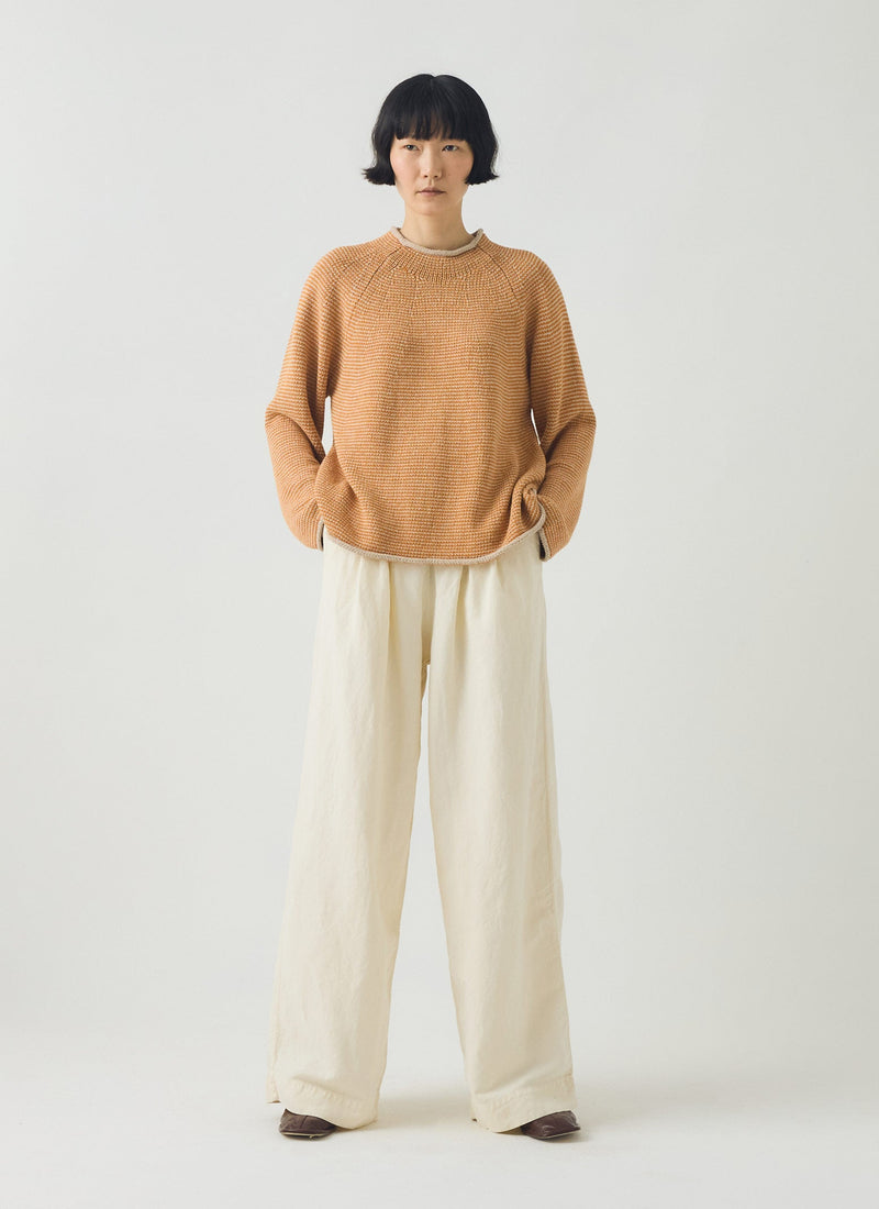 Corinne Cotton Linen Wide Leg Trousers | Parchment