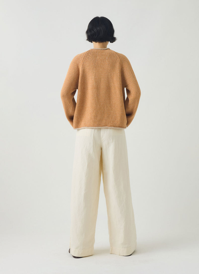 Corinne Cotton Linen Wide Leg Trousers | Parchment
