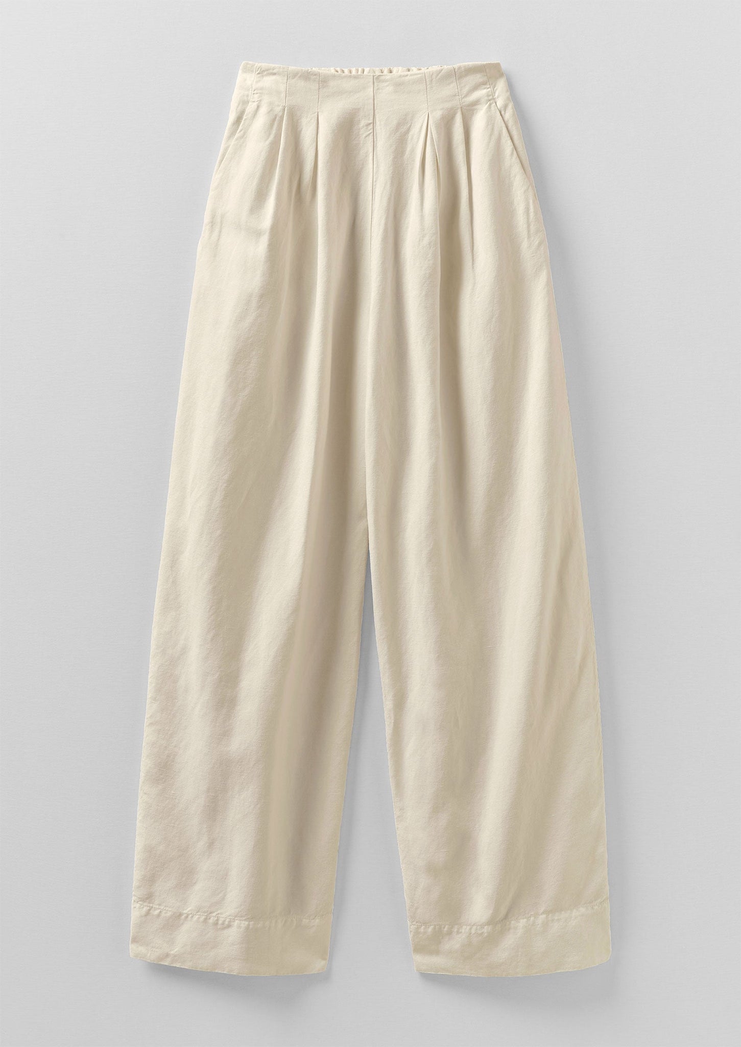 Corinne Cotton Linen Wide Leg Trousers | Parchment