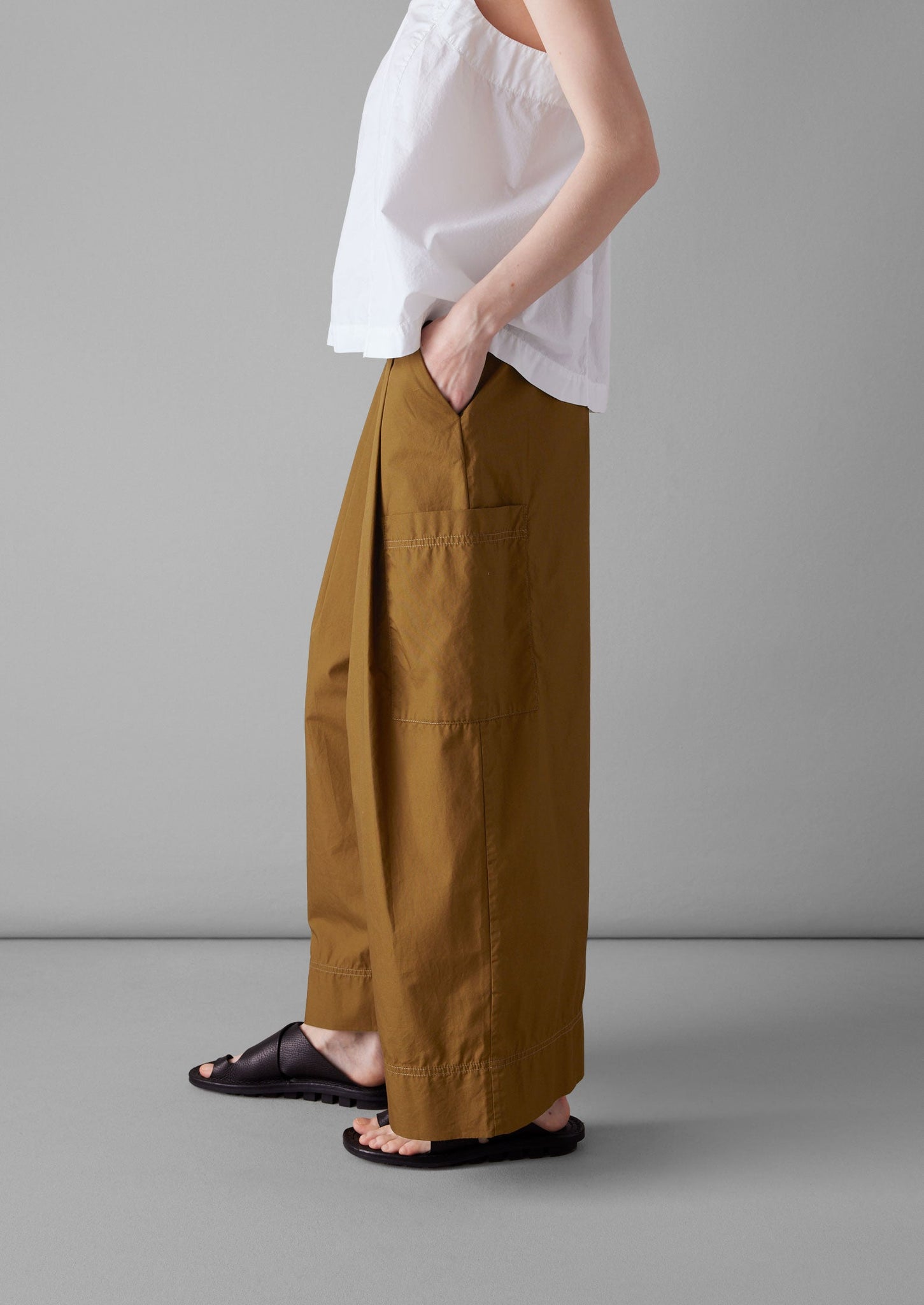 Cotton Fisherman Trousers | Tawny Brown