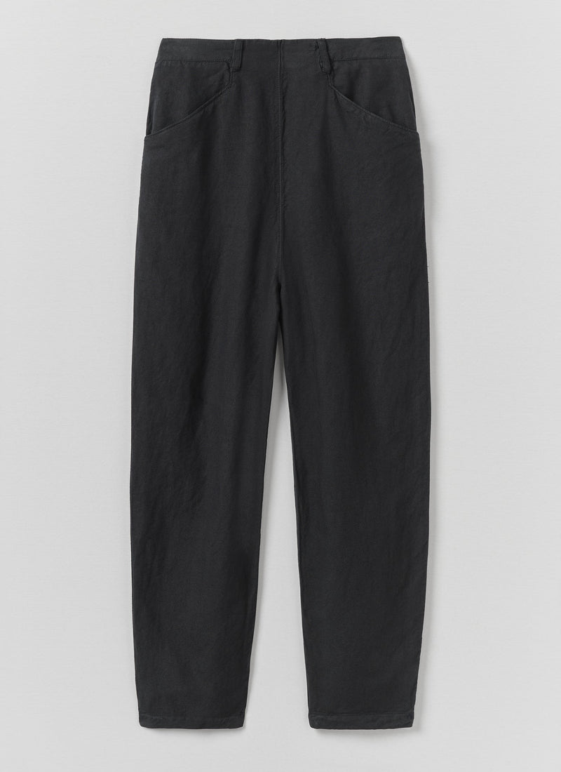 Alix Cotton Linen Trousers | Slate Navy