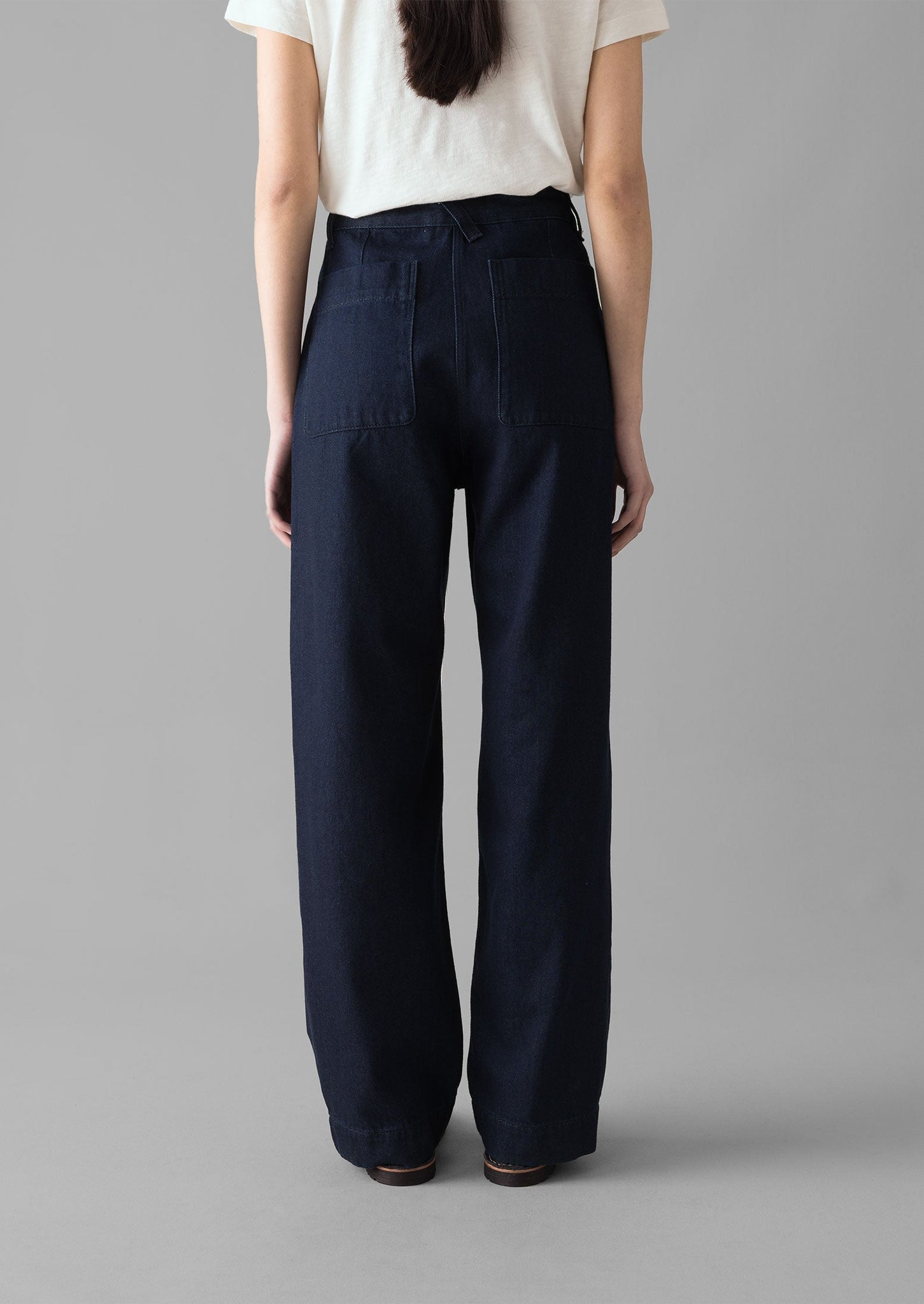 Indigo Denim Slim Leg Trousers | Indigo