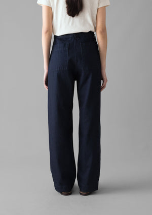 Indigo Denim Slim Leg Trousers | Indigo