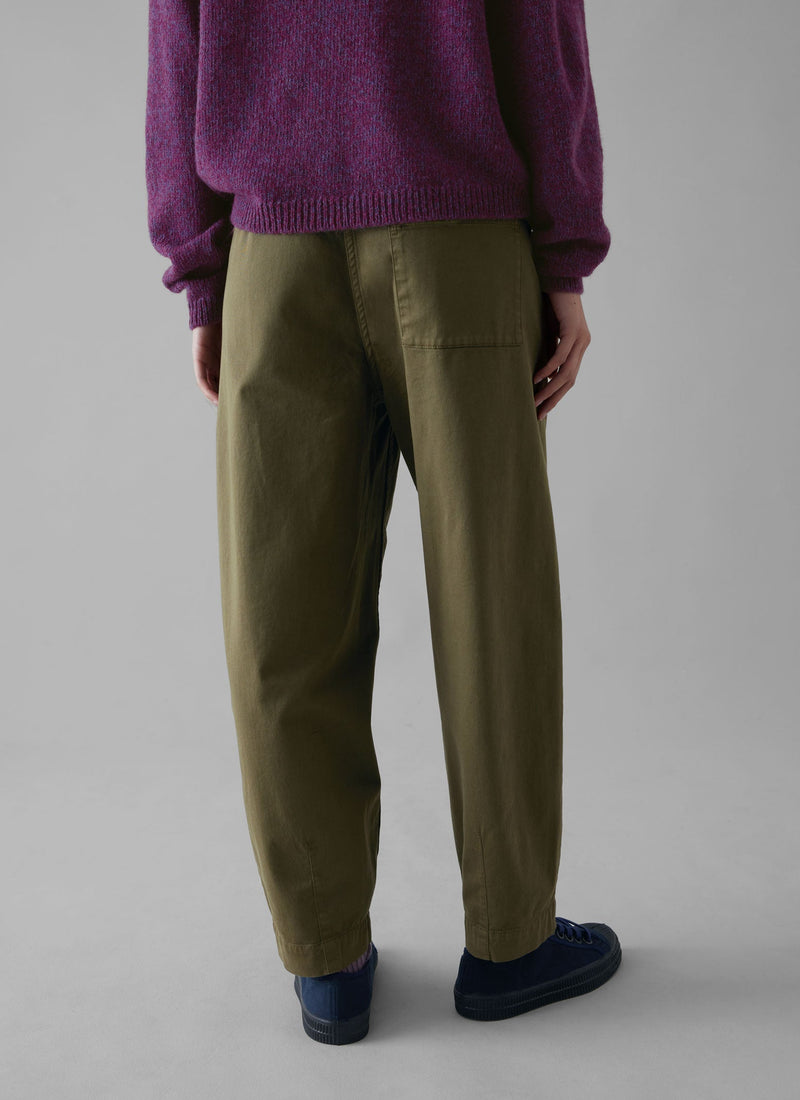 Darted Cotton Twill Trousers | Phosphorite Green