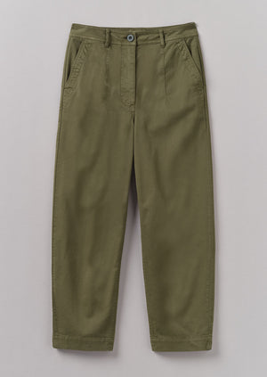 Darted Cotton Twill Trousers | Phosphorite Green