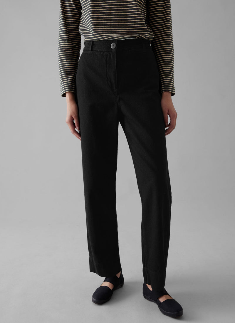 Denim Straight Leg Trousers | Black