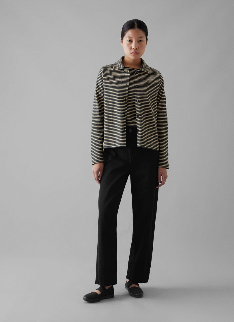 Denim Straight Leg Trousers | Black