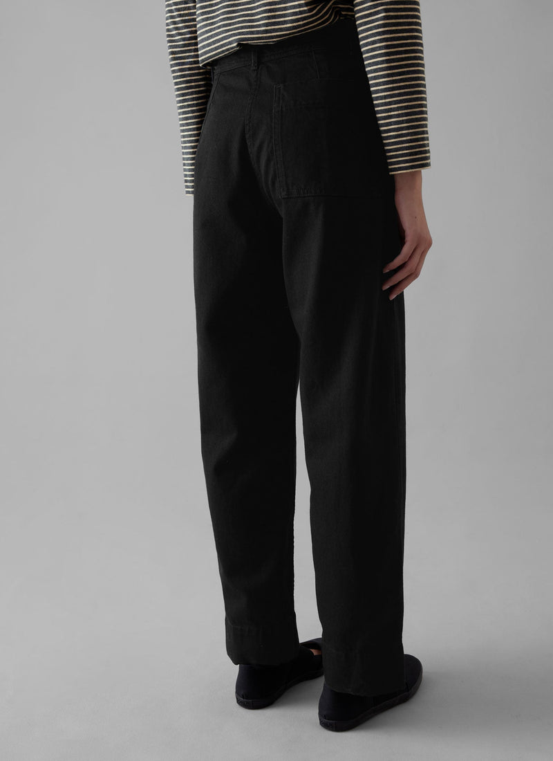 Denim Straight Leg Trousers | Black