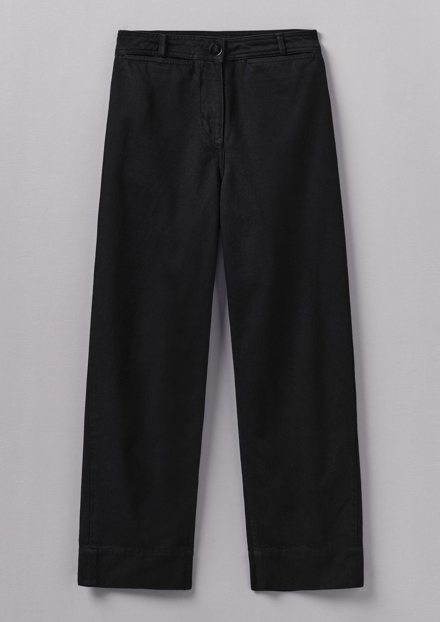 Denim Straight Leg Trousers | Black