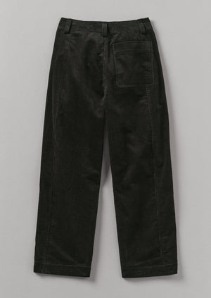 Panelled Organic Cord Trousers | Brown Slate