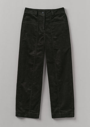 Panelled Organic Cord Trousers | Brown Slate