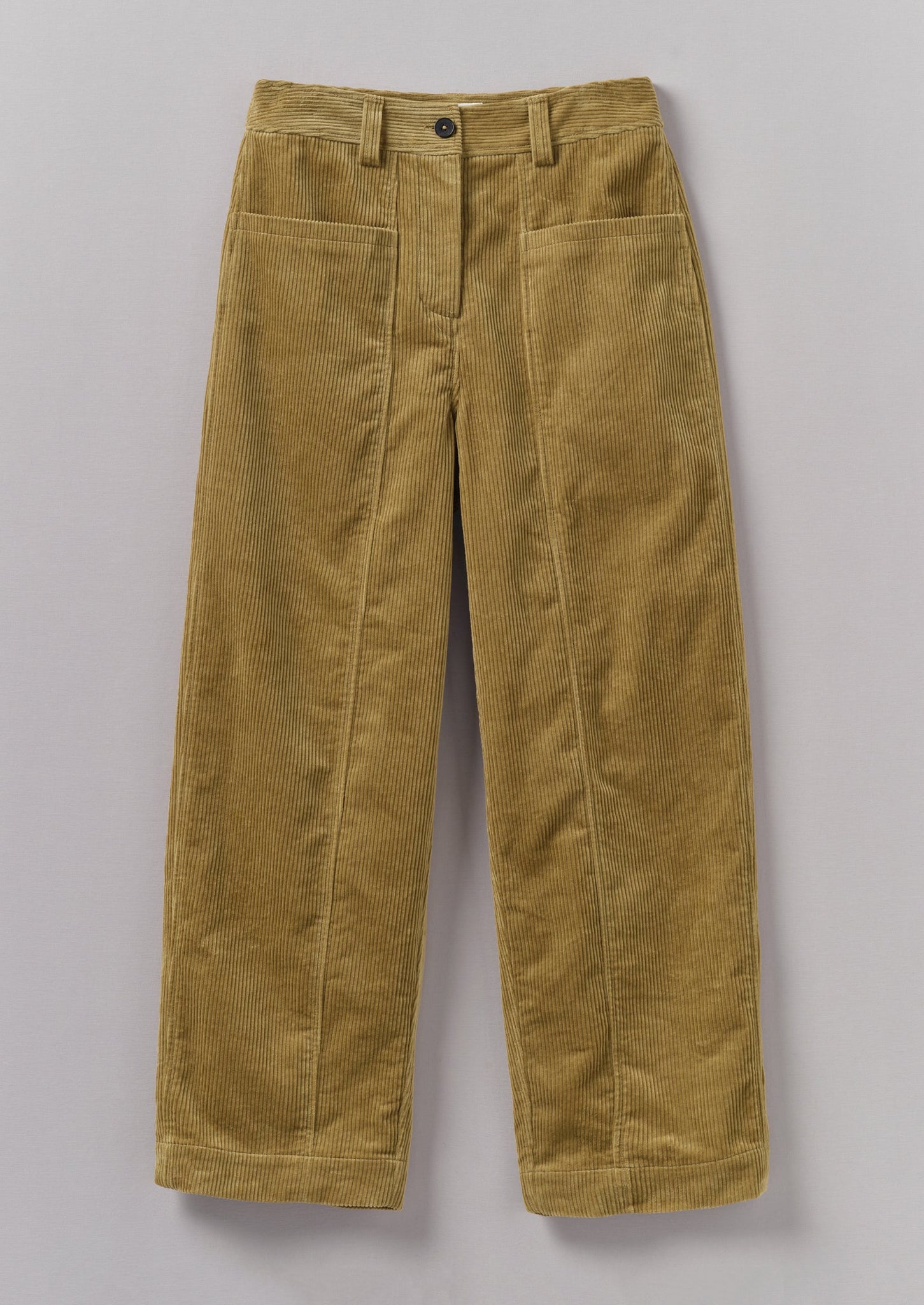 Panelled Organic Cord Trousers | Golden Sand