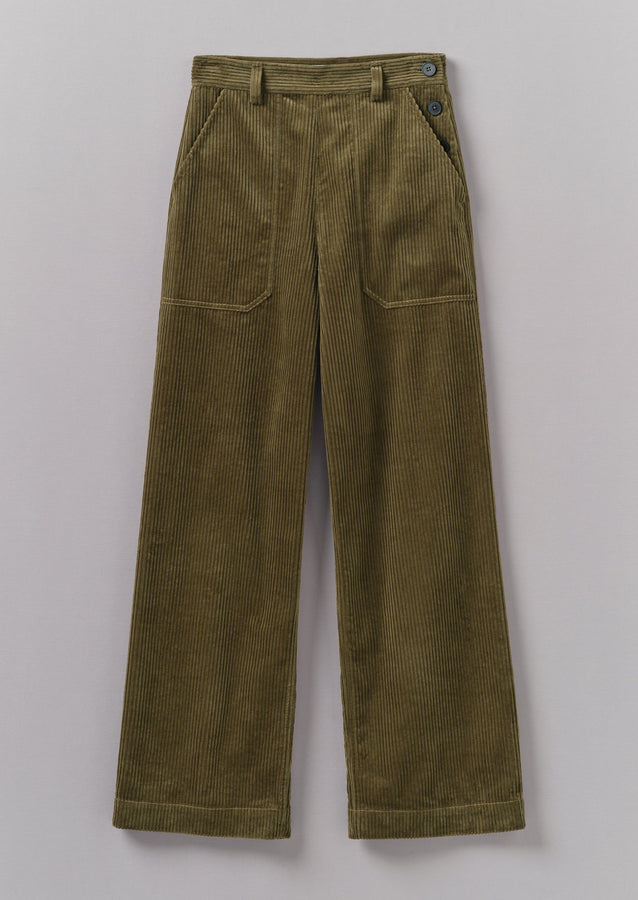 Annie Organic Cord Full Length Trousers | Barley