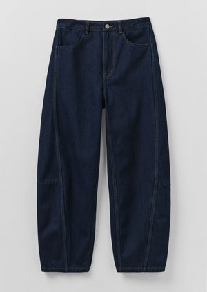 Twisted Seam Japanese Denim Trousers | Indigo