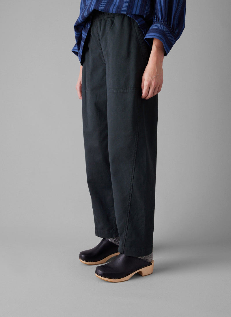 Cotton Twill Pull On Trousers | Slate