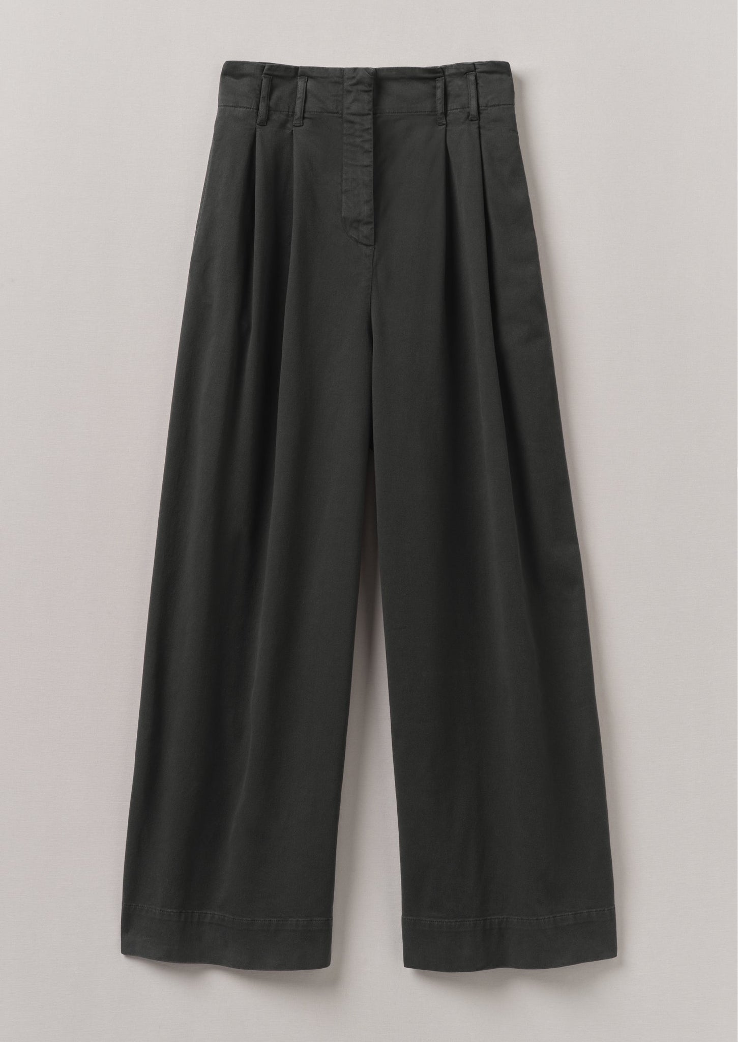 Cotton Paper Bag Trousers | Soft Black