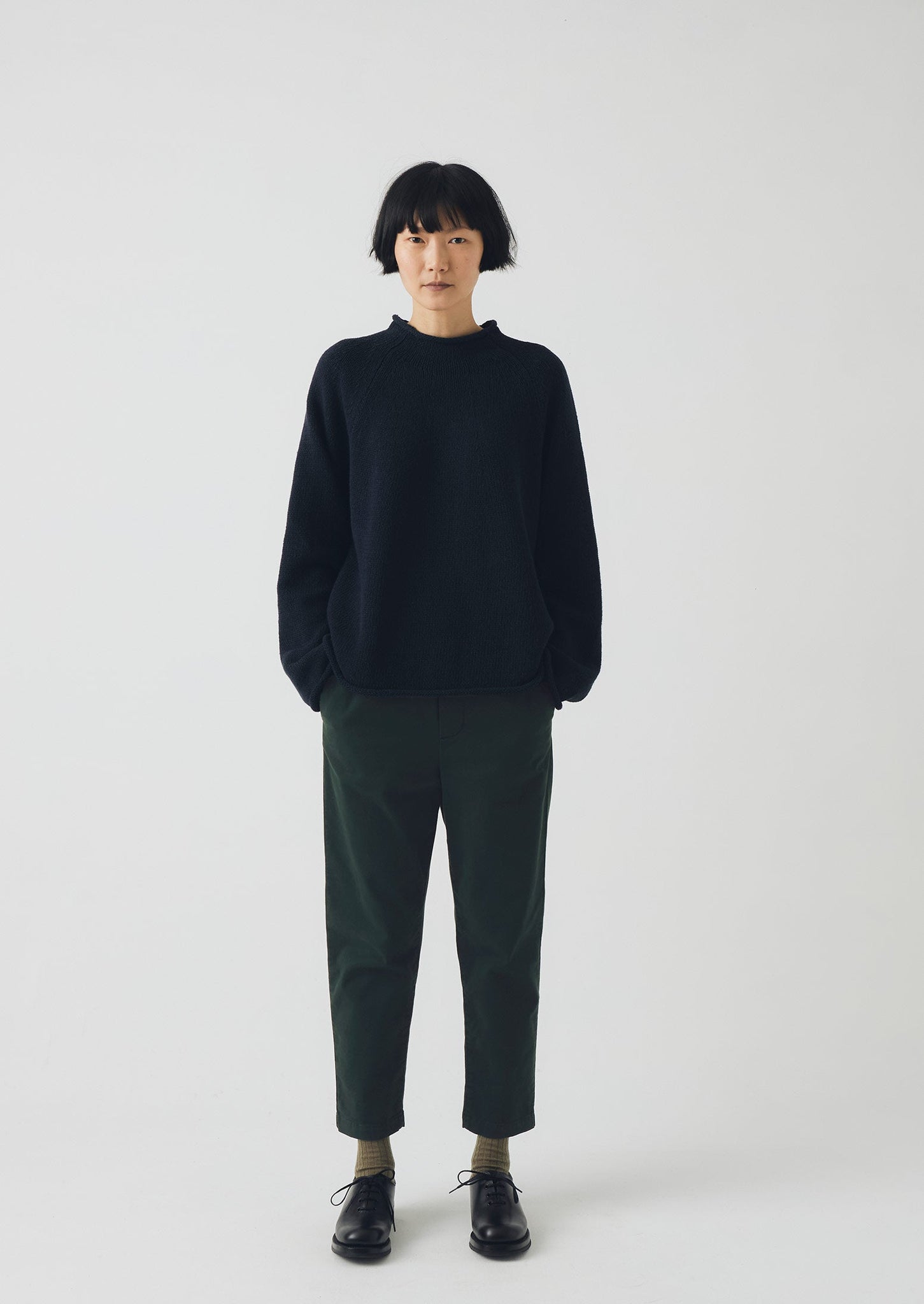 Gabi Cotton Pull On Trousers | Pine