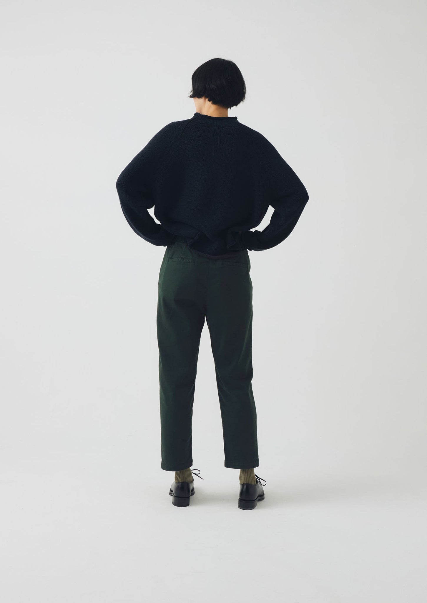 Gabi Cotton Pull On Trousers | Pine