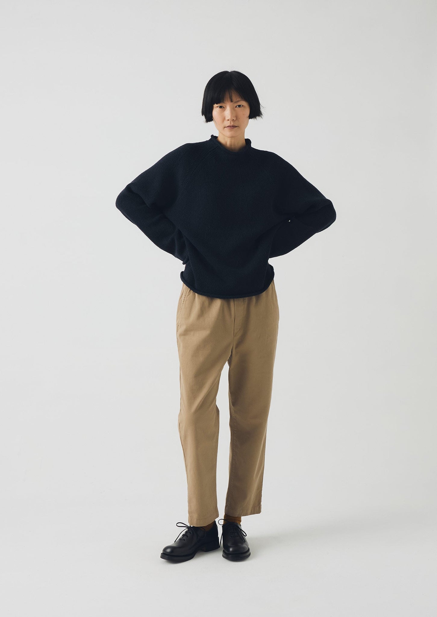 Gabi Cotton Pull On Trousers | Ash Brown